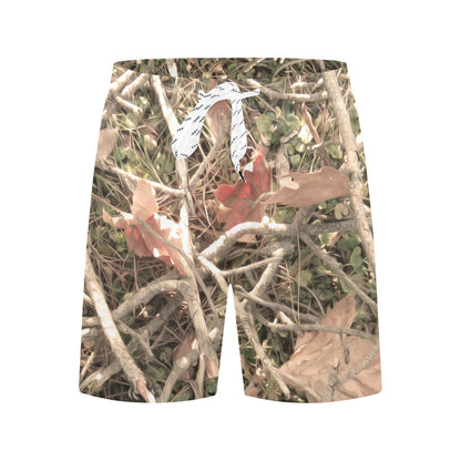Camouflage Realistic Tree Authumn Print Men's Swim Trunks Beach Shorts