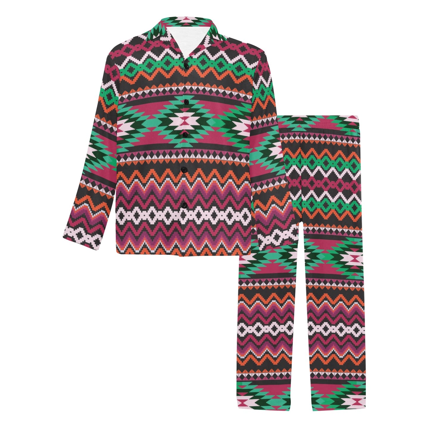 Mexican Pattern Print Design 01 Men's Long Pajama Set