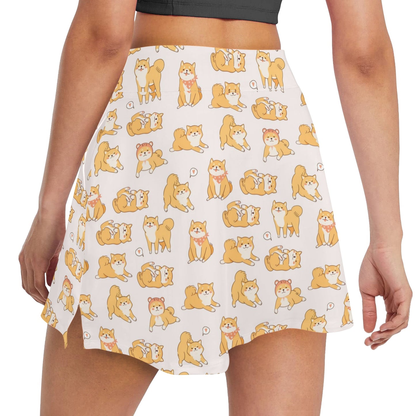 Shiba Inu Print Design LKS308 17" Golf & Pickleball Skort with Pockets
