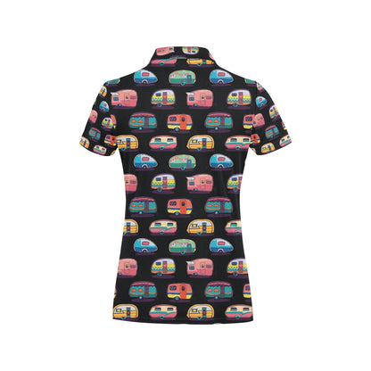 Camper Camping Pattern Women's Polo Shirt