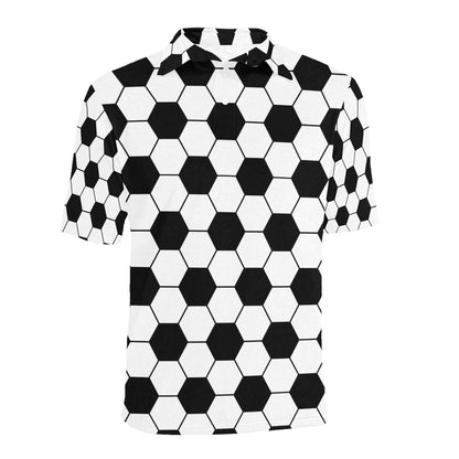 Soccer Ball Texture Print Design LKS303 Men Polo Shirt