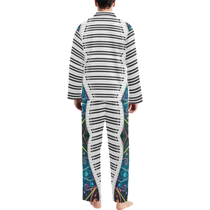Piano Pattern Print Design 01 Men's Long Pajama Set