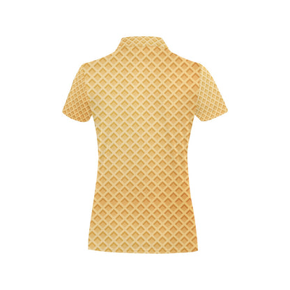 Waffle Texture Print Design LKS302 Women's Polo Shirt