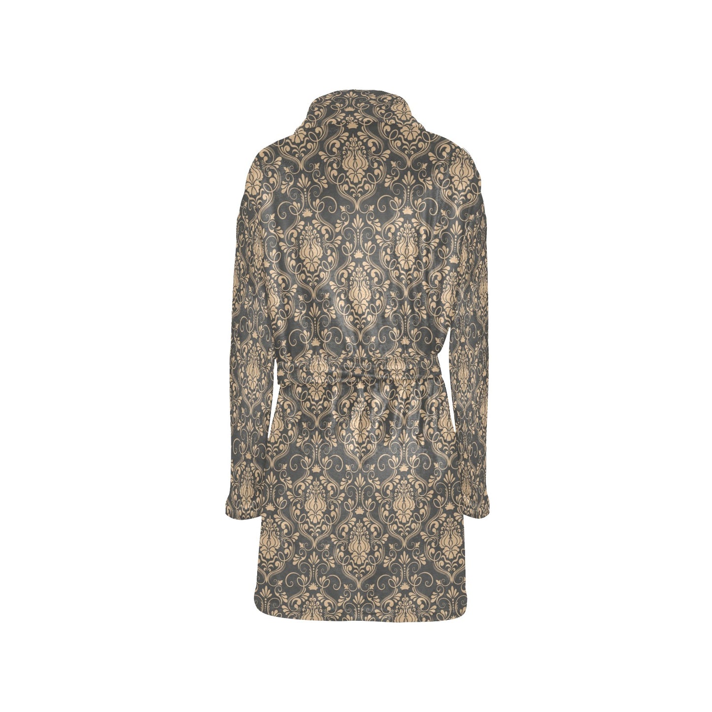 Damask Elegant Luxury Print Pattern Women's Fleece Robe