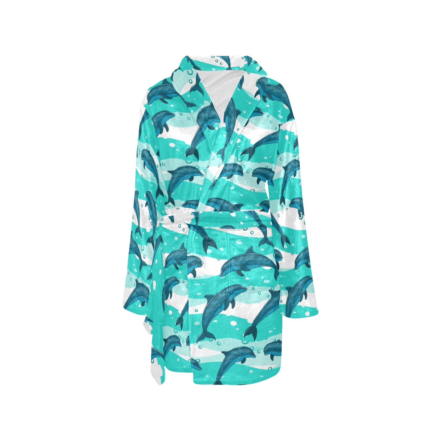 Dolphin Design Print Pattern Women's Fleece Robe