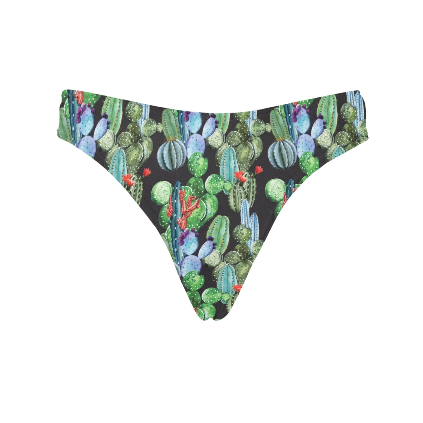 Cactus Watercolor Style Print Women's Thongs