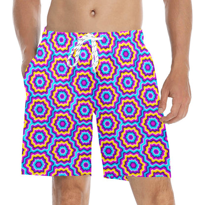 Optical illusion Techno Movement Men's Swim Trunks Beach Shorts