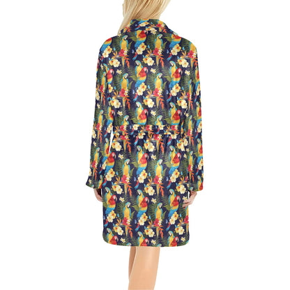 Parrot Themed Design Women's Fleece Robe