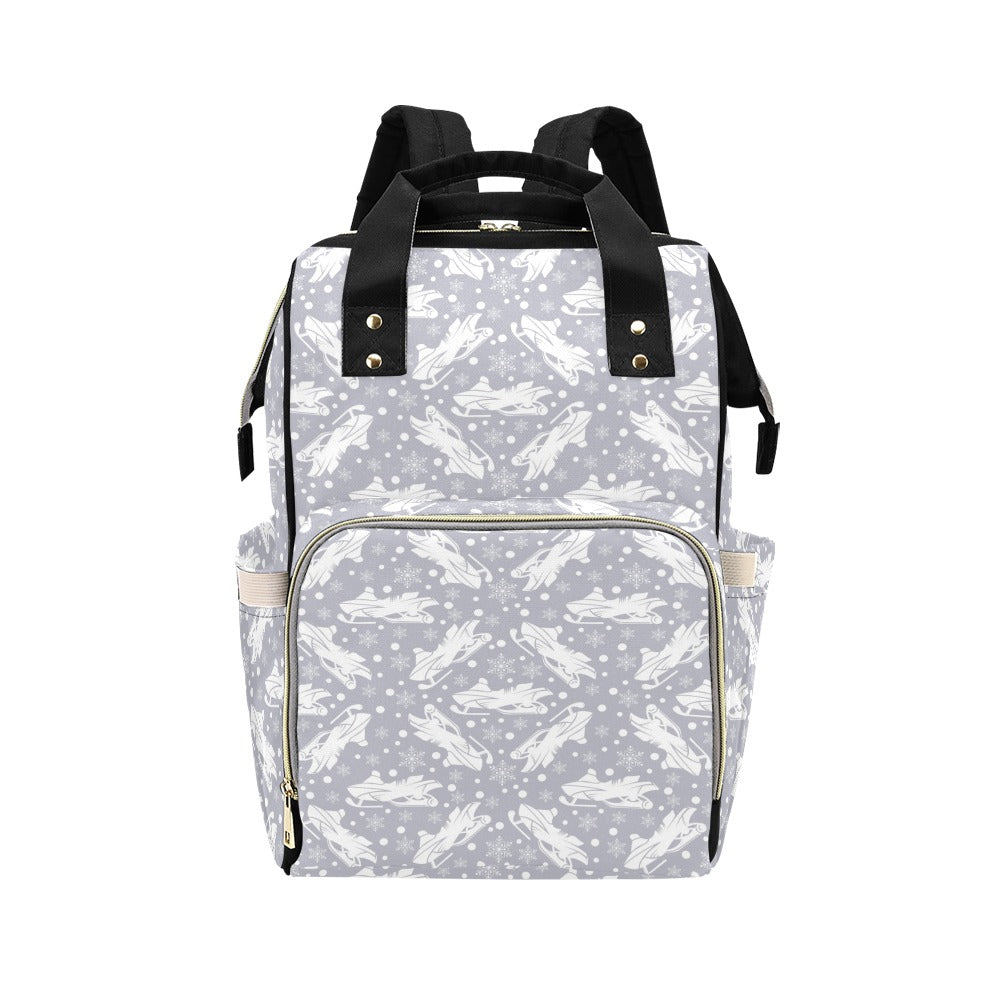 Snowmobile Print Design LKS302 Diaper Bag Backpack