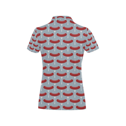 Sausage Print Design LKS301 Women's Polo Shirt