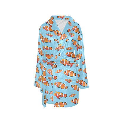 Clownfish Pattern Print Design 01 Women's Fleece Robe