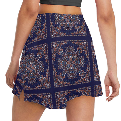 Bandana Print Design LKS3012 17" Golf & Pickleball Skort with Pockets
