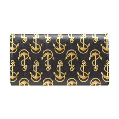 Anchor Gold Pattern Women's Trifold Wallet