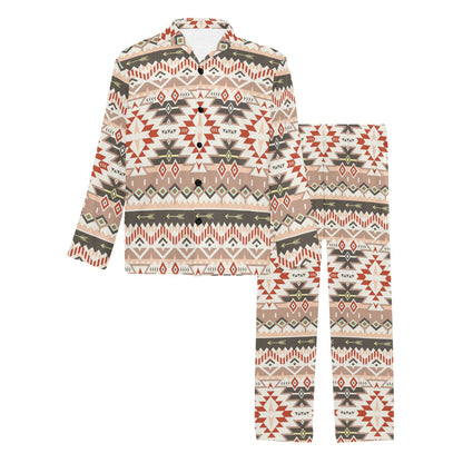 Aztec Pattern Print Design 05 Men's Long Pajama Set
