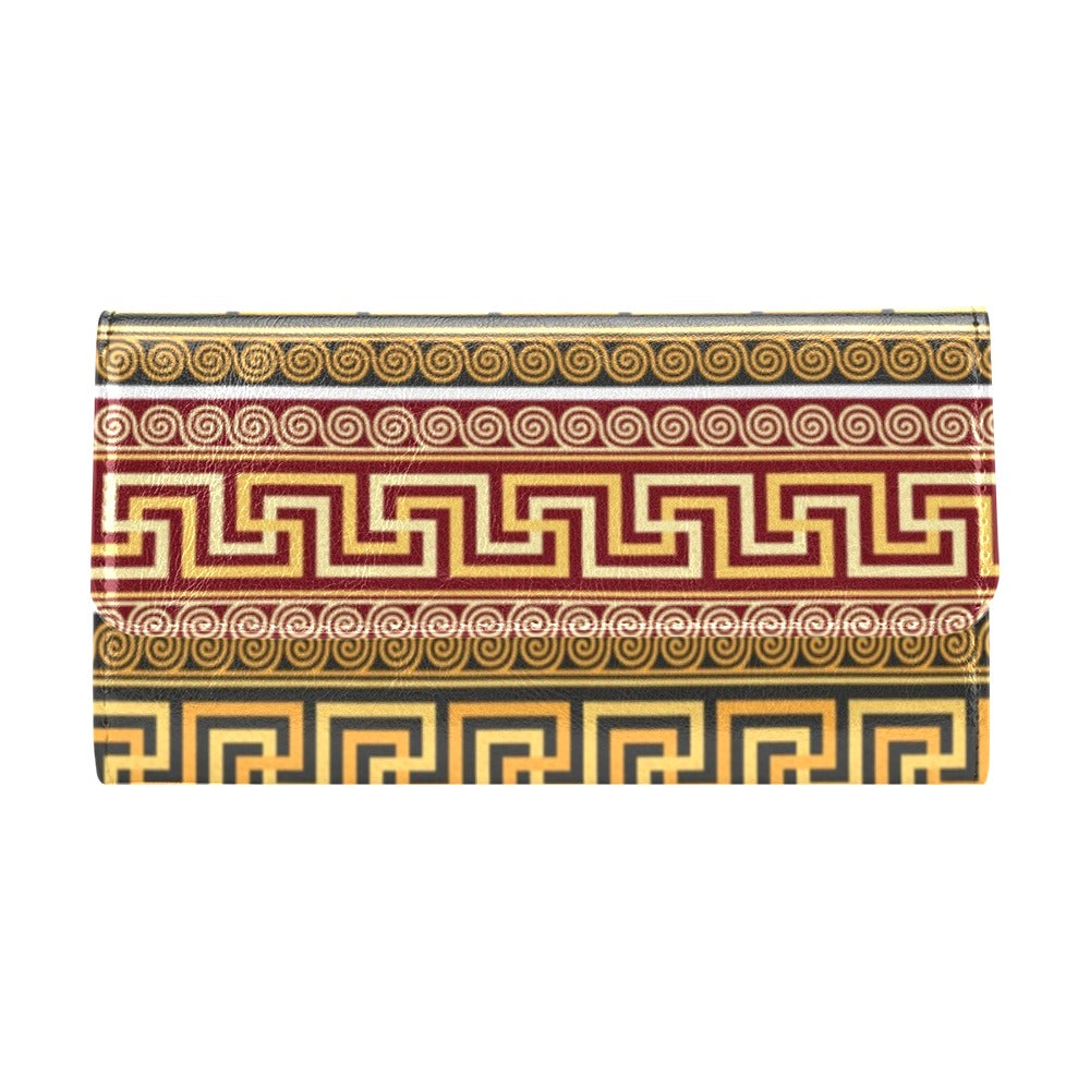 Ancient Greek Pattern Print Design LKS302 Women's Trifold Wallet