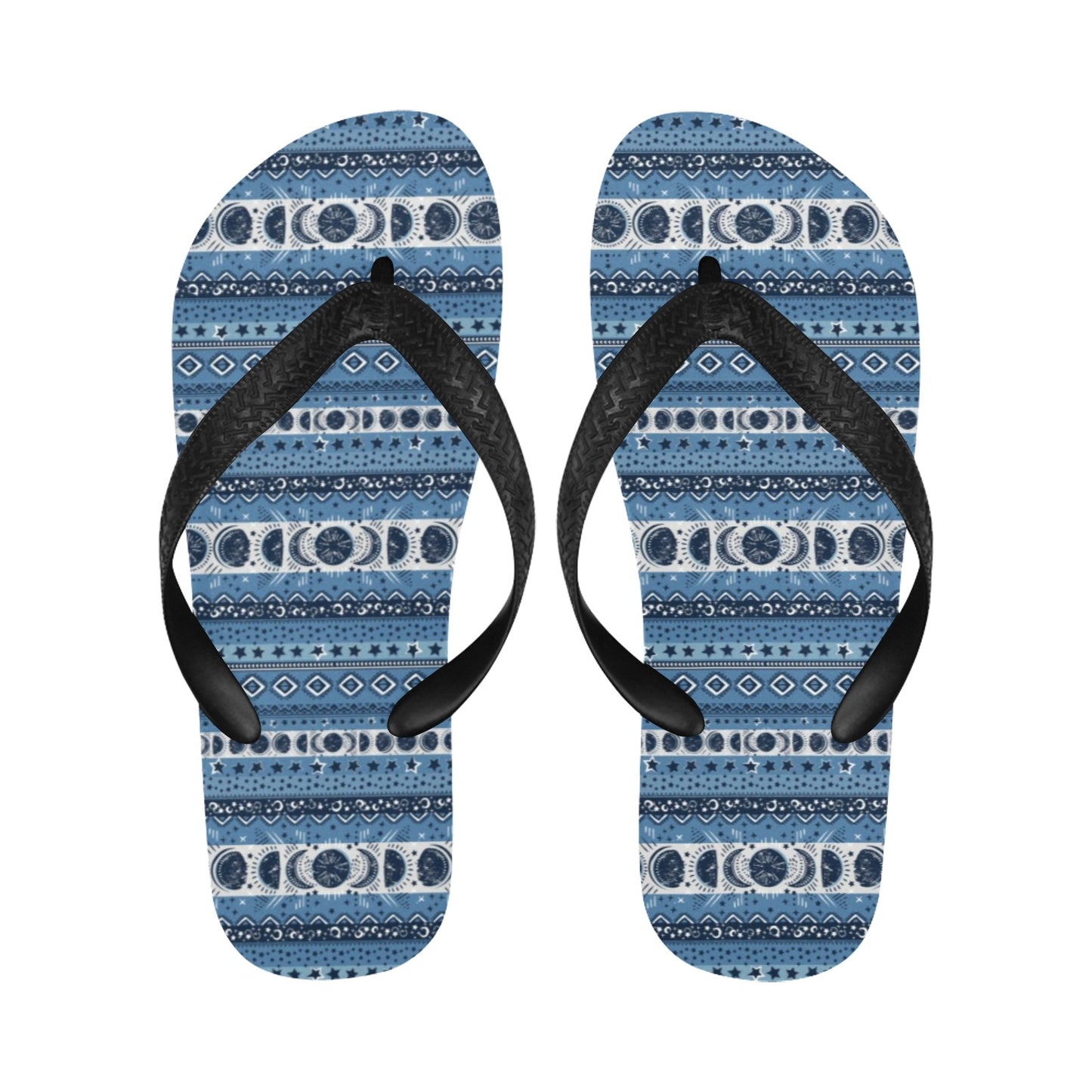 Sun Moon Pattern Print Design LKS306 Flip Flops
