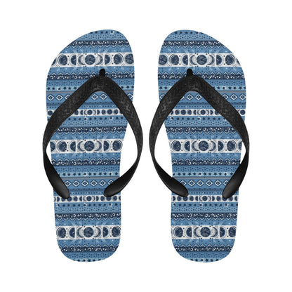 Sun Moon Pattern Print Design LKS306 Flip Flops
