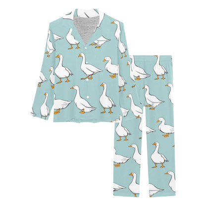 Goose Pattern Print Design 02 Women's Long Pajama Set