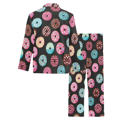 Donut Pattern Print Design DN02 Men's Long Pajama Set