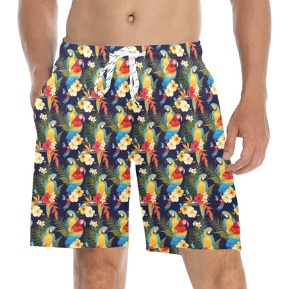 Parrot Themed Design Men's Swim Trunks Beach Shorts