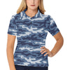 Jean Camouflage Pattern Print Design 05 Women's Polo Shirt