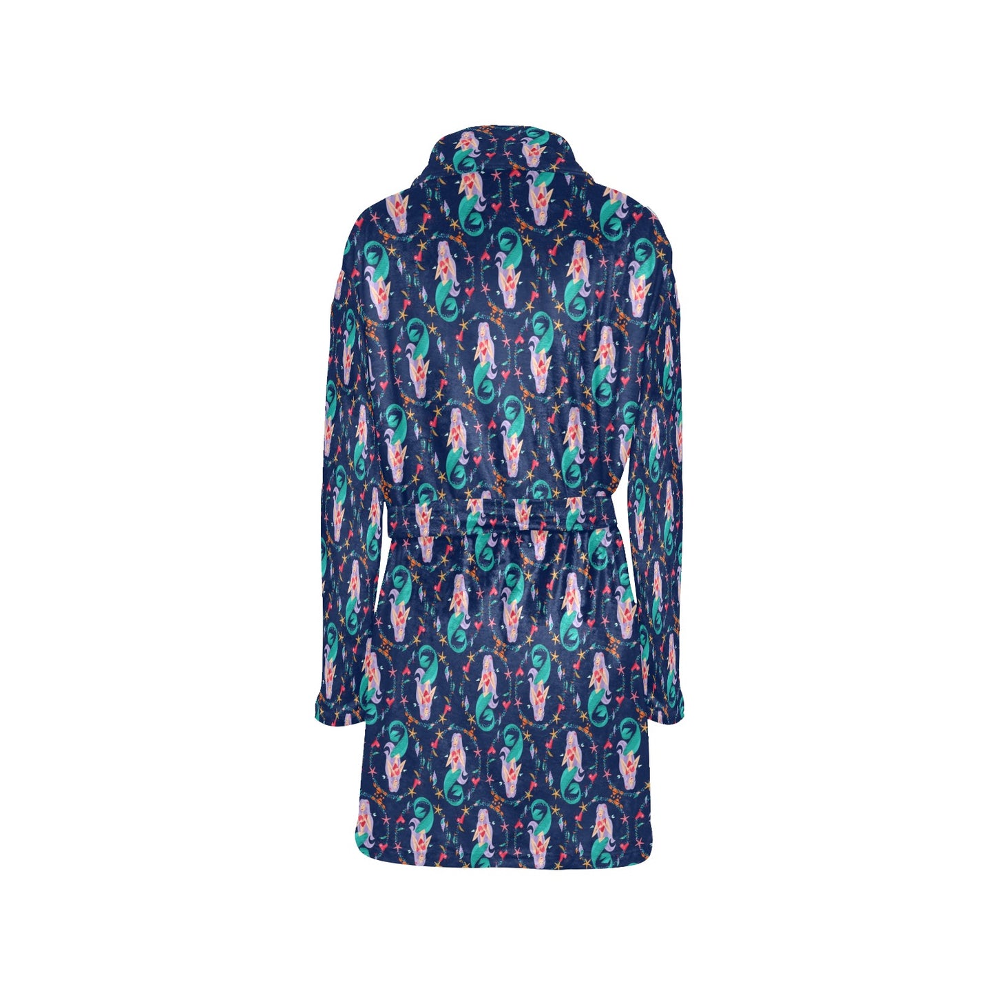 Mermaid Girl Cute Design Print Women's Fleece Robe