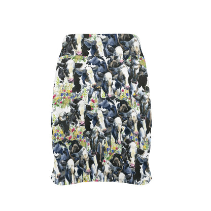 Cow Watercolor Print Pattern 17" Golf & Pickleball Skort with Pockets