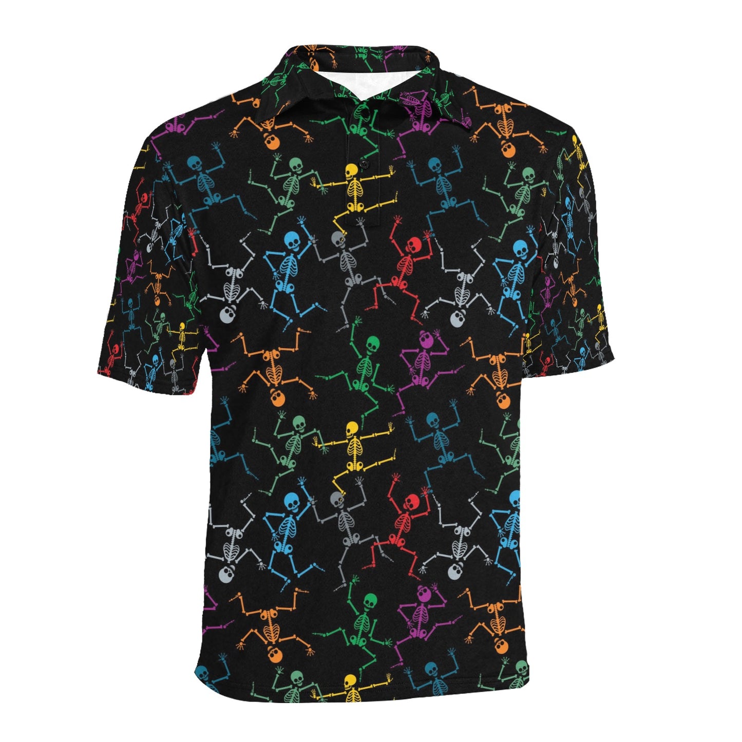 Skeleton Colorful Print Design LKS302 Men Polo Shirt