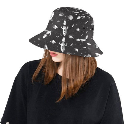 Space Rocket Print Design LKS303 Unisex Bucket Hat
