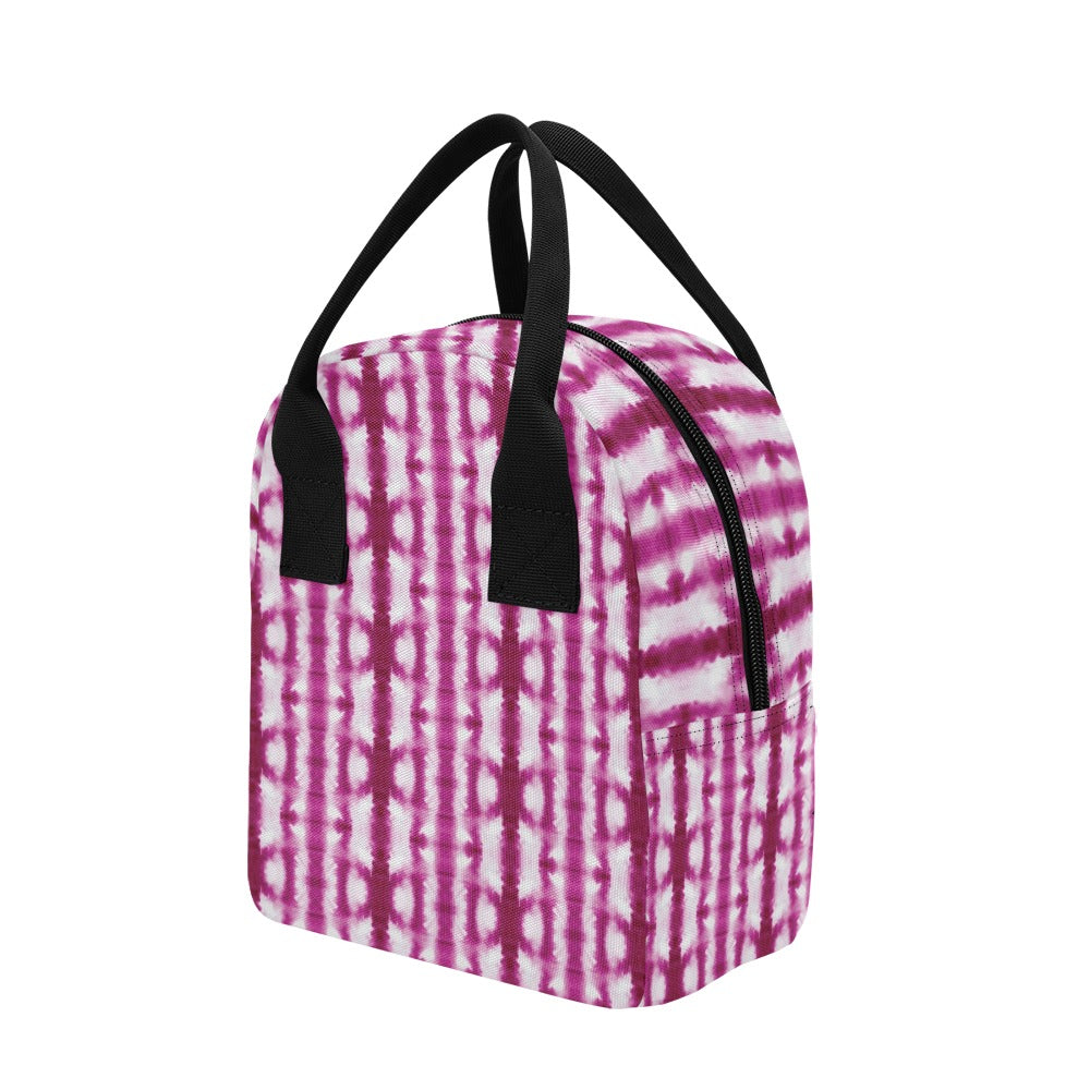 Tie Dye Dark Pink Print Design LKS303 Insulated Lunch Bag