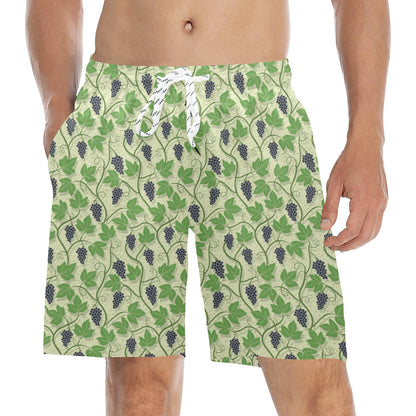 Wine Grape Thmed Print Men's Swim Trunks Beach Shorts