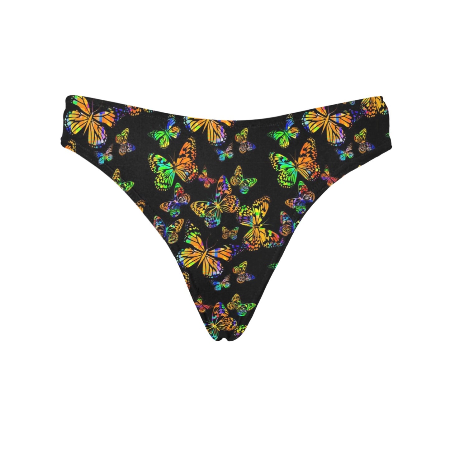 Butterfly Neon Color Print Pattern Women's Thongs