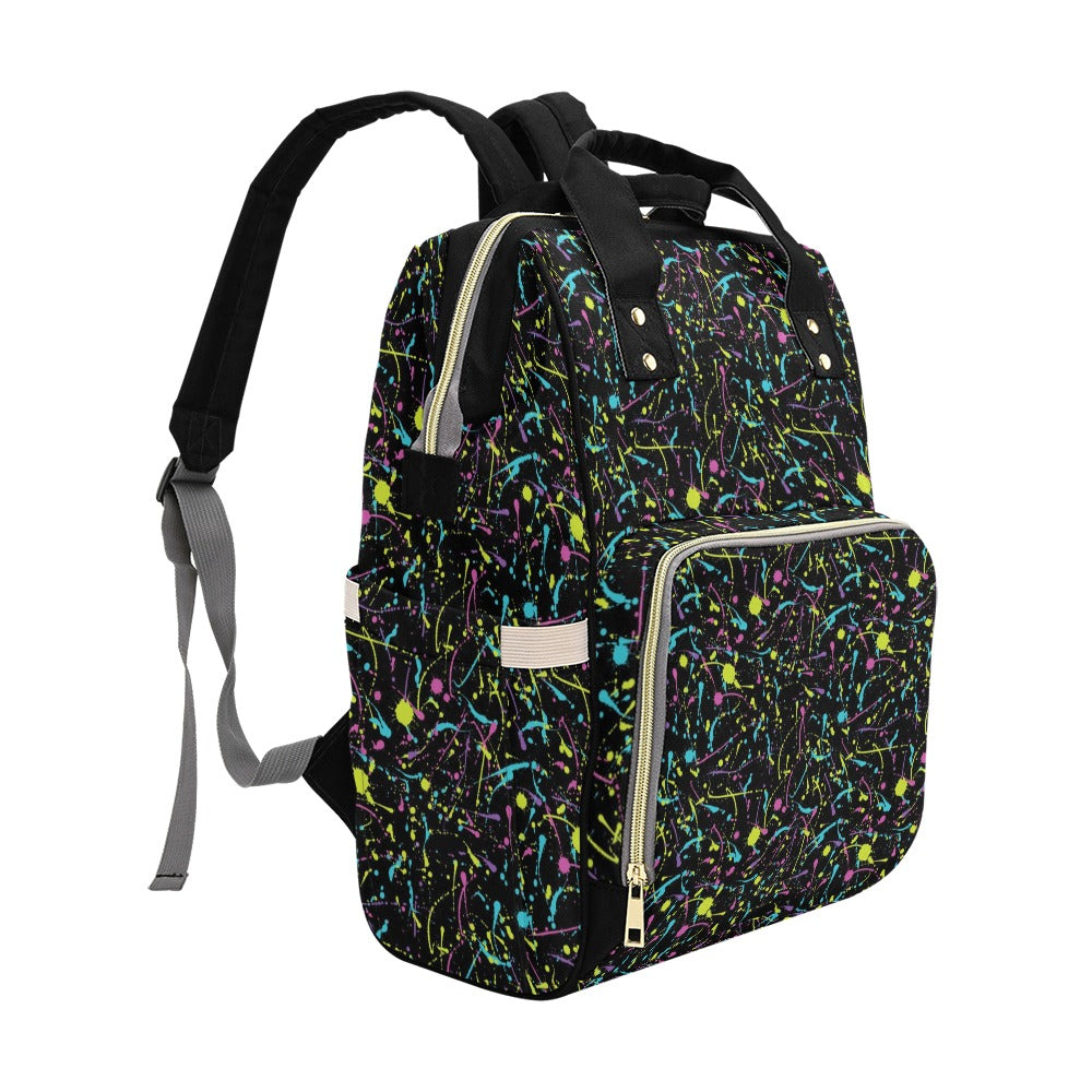 Splatter Multicolor Print Design LKS302 Diaper Bag Backpack