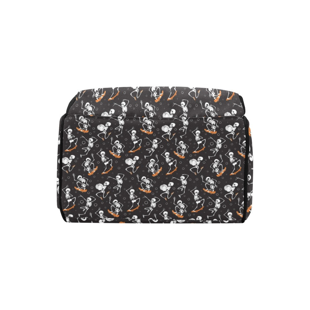 Skateboard With Skeleton Print Design LKS303 Diaper Bag Backpack
