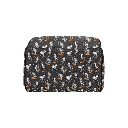 Skateboard With Skeleton Print Design LKS303 Diaper Bag Backpack