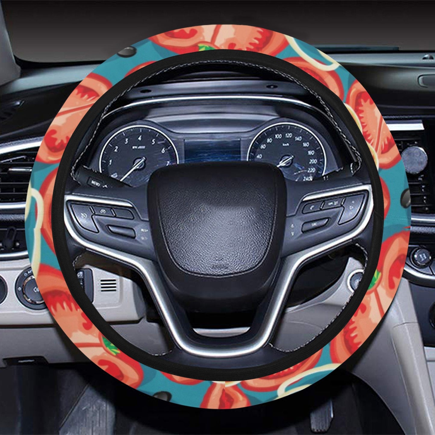 Tomato Print Design LKS301 Steering Wheel Cover with Elastic Edge