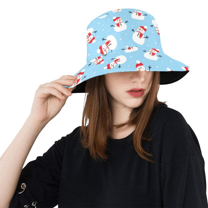 Snowman Print Design LKS305 Unisex Bucket Hat