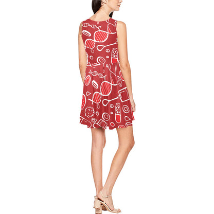 Phlebotomist Pattern Print Design A02 Sleeveless Dress