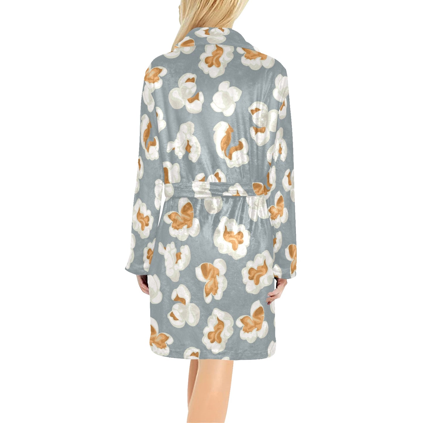 Popcorn Pattern Print Design A05 Women's Fleece Robe
