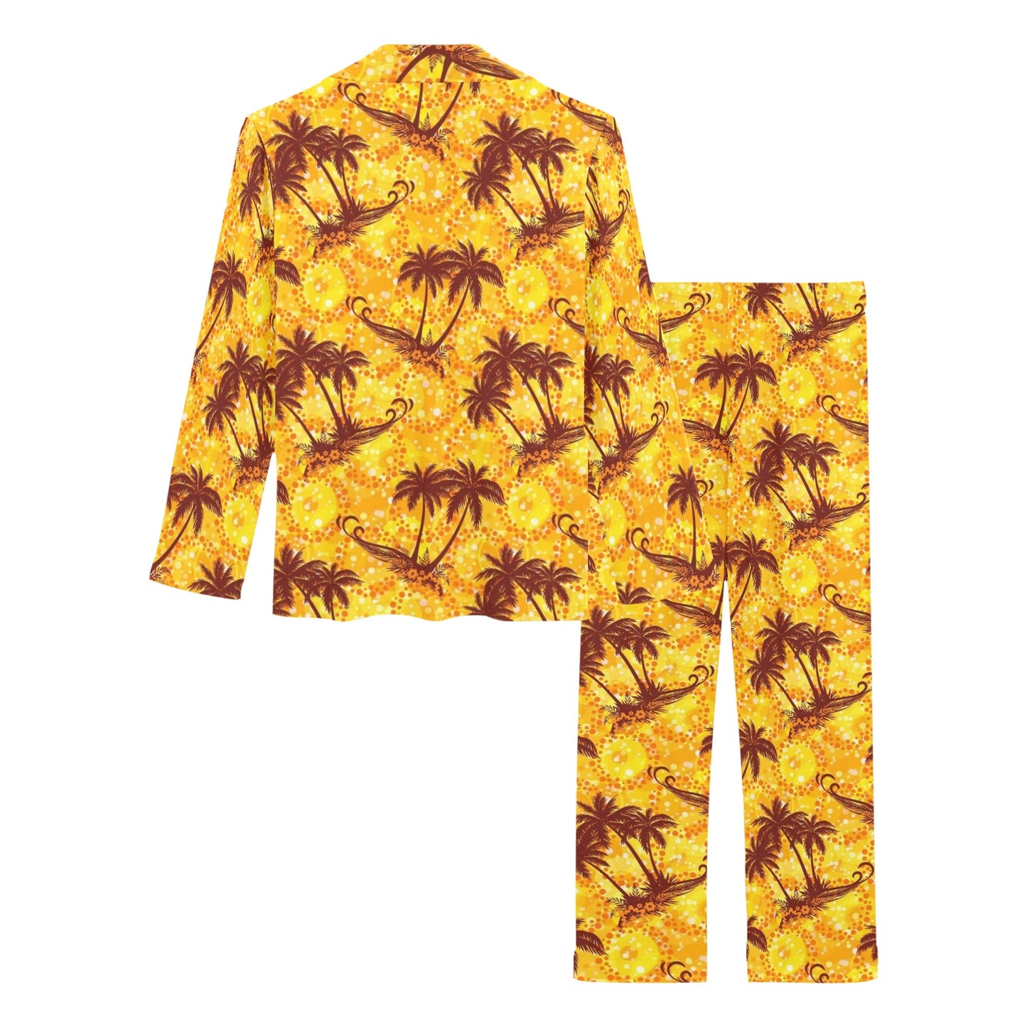 Palm Tree Pattern Print Design PT012 Women's Long Pajama Set