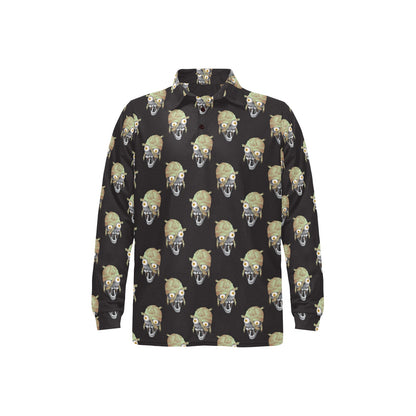 Mummy Print Design LKS304 Long Sleeve Polo Shirt For Men's