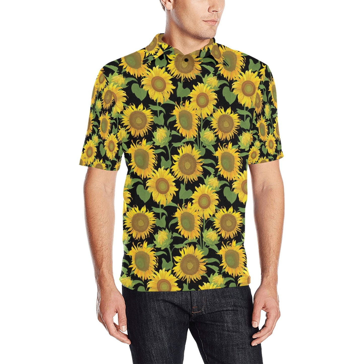 Sunflower Print Design LKS302 Men Polo Shirt