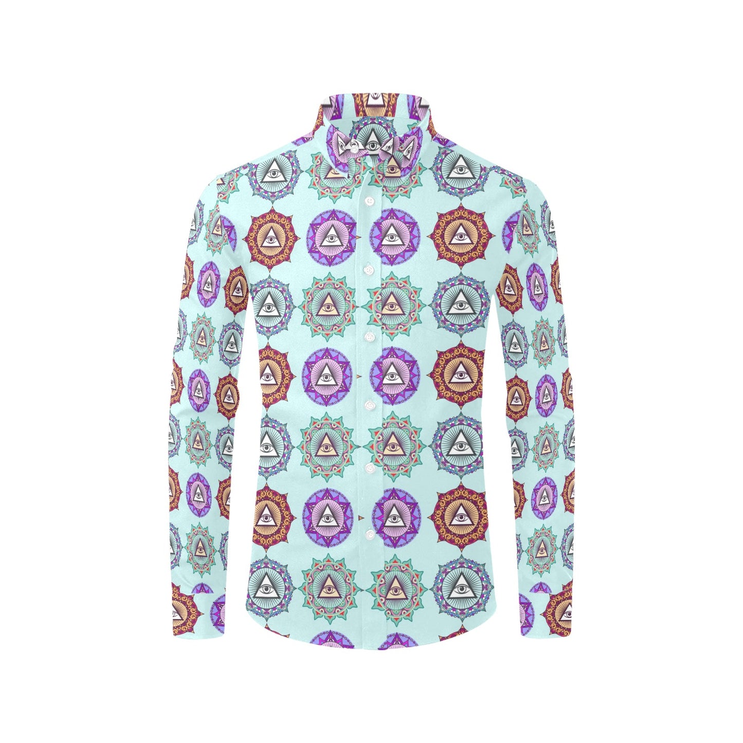 Third Eye Print Design LKS302 Men's Long Sleeve Dress Shirt