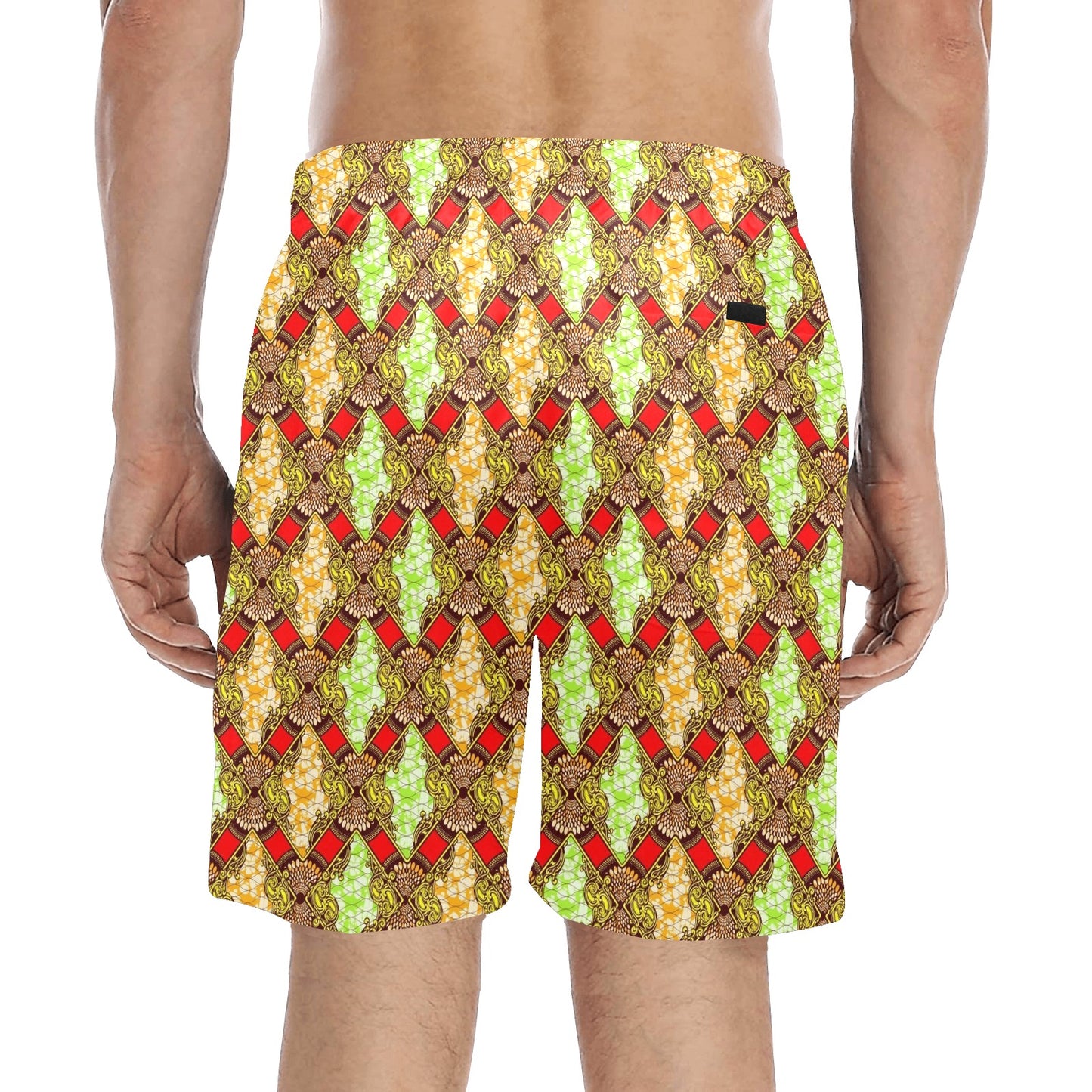 African Classic Print Pattern Men's Swim Trunks Beach Shorts