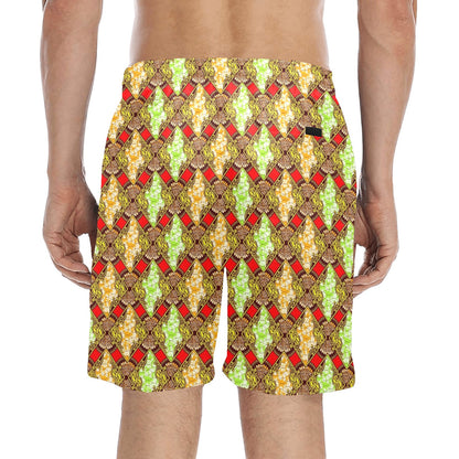 African Classic Print Pattern Men's Swim Trunks Beach Shorts
