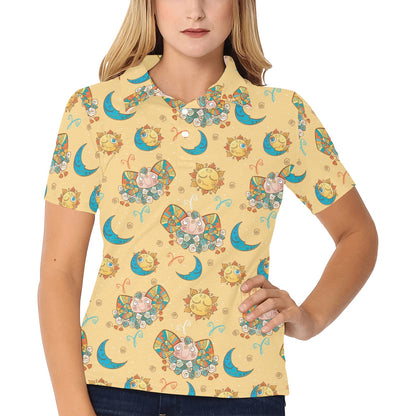 Aries Zodiac Pattern Print Design 03 Women's Polo Shirt