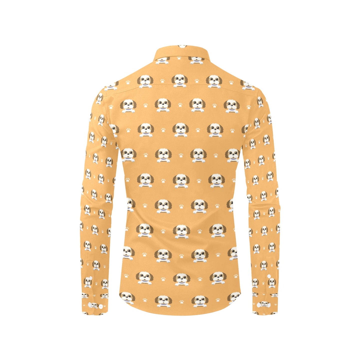 Shih Tzu Print Design LKS303 Men's Long Sleeve Dress Shirt