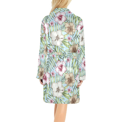 Tropical Flower Pattern Print Design TF05 Women's Fleece Robe
