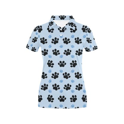 Paw Pattern Print Design A04 Women's Polo Shirt