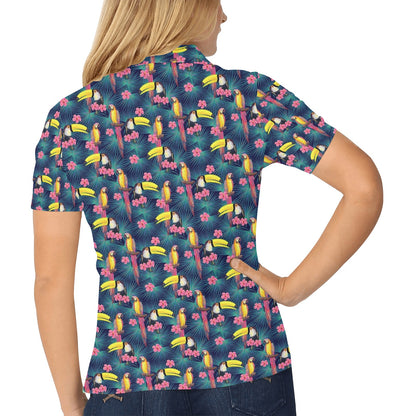 Toucan Parrot Design Women's Polo Shirt